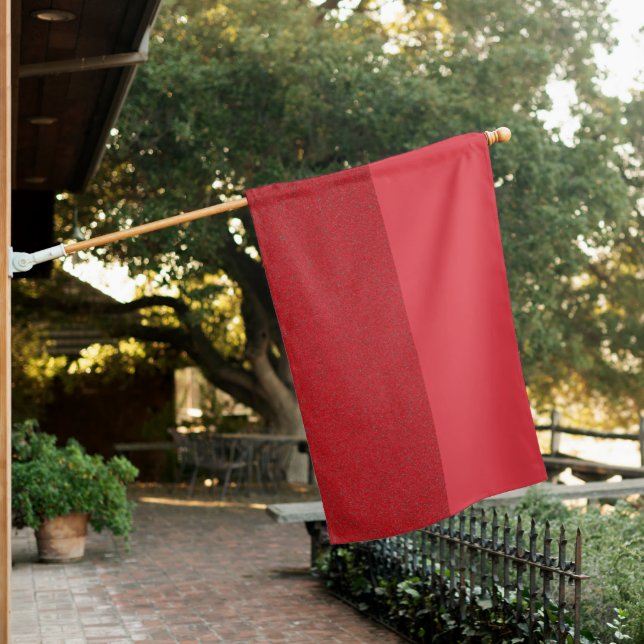 Split-Tone Tomato Red House Flag – Customizable (In SItu)