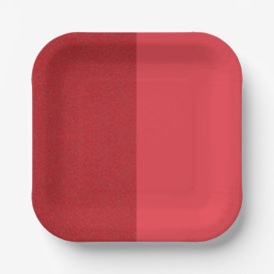 Split-Tone Tomato Red Paper Plate – Customizable