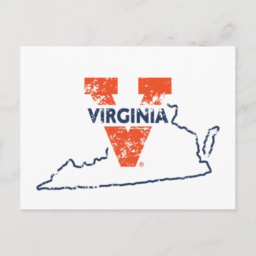 Split V Virginia State Love Postcard