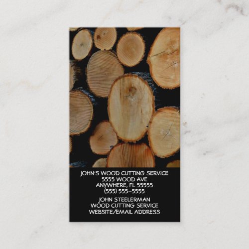 Split Wood Business Logs Splitting Business Card