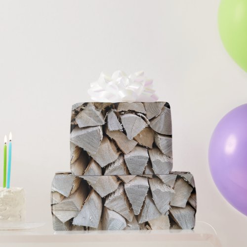 Split Wood Pile Wrapping Paper