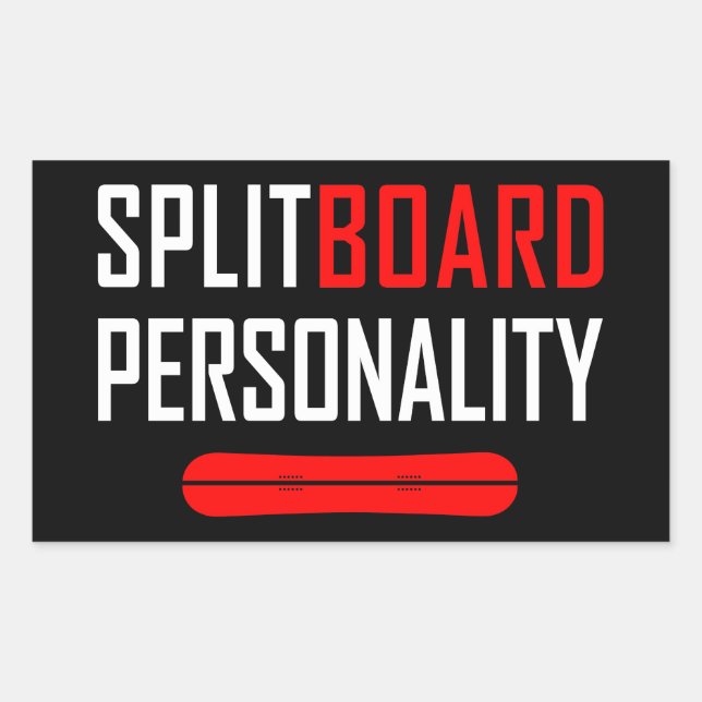 Splitboard Personality Rectangular Sticker (Front)