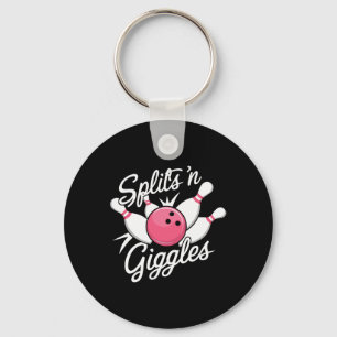 Splits N Giggles Bowling Bowler Bowling Ball And P Keychain