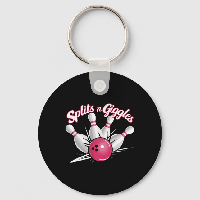 Splits N Giggles Funny Bowling Bowler Bowling Ball Keychain (Front)