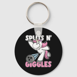 Splits N' Giggles Unicorn Bowling Bowler  Keychain