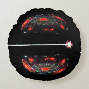 Splitting The Atom Round Pillow
