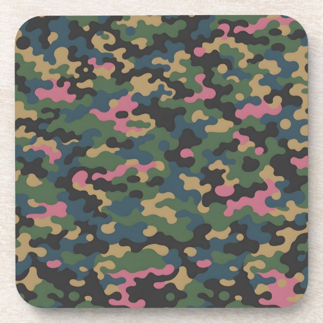 Splotch Square Plastic Coaster Set (Front)