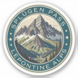Splugen Pass mountain Lepontine Italian Alps Sticker