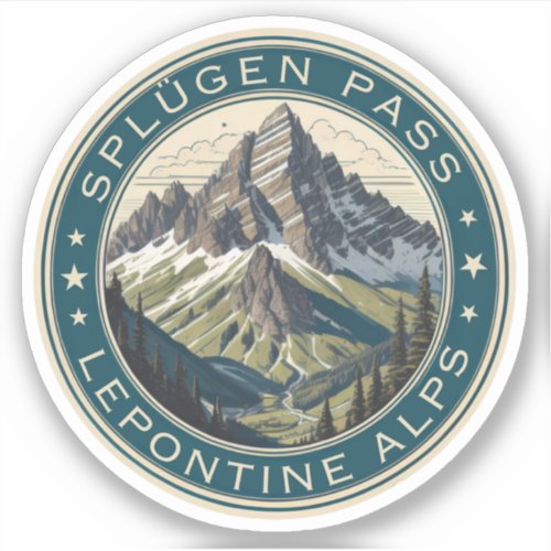  Splugen Pass mountain Lepontine Italian Alps Sticker