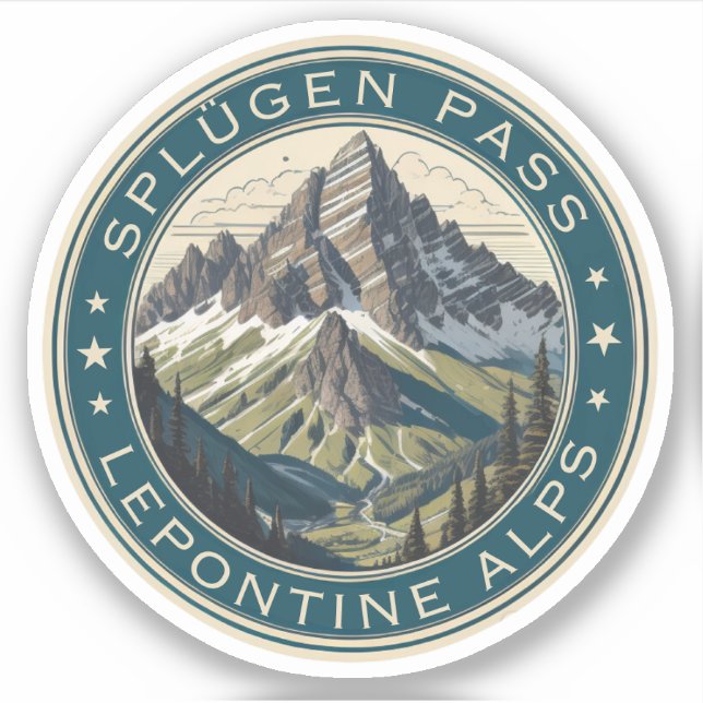  Splugen Pass mountain Lepontine Italian Alps Sticker (Front)