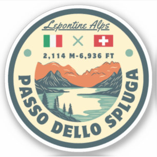 Splugen Pass mountain Lepontine Italian Alps Sticker