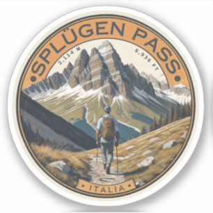 Splugen Pass mountain Lepontine Italian Alps Sticker