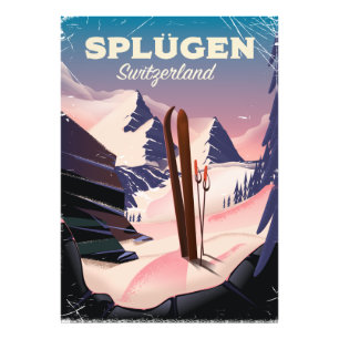 splügen Switzerland ski poster