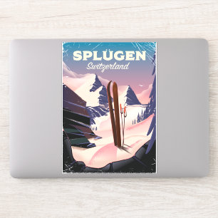 splügen Switzerland ski poster Sticker