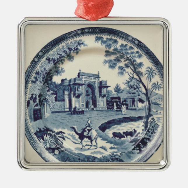 Spode blue and white plate, c.1815 metal ornament (Front)