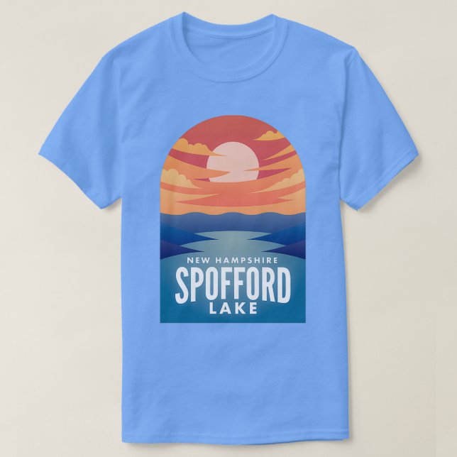 Spofford Lake NH Retro Sunset  T-Shirt (Design Front)