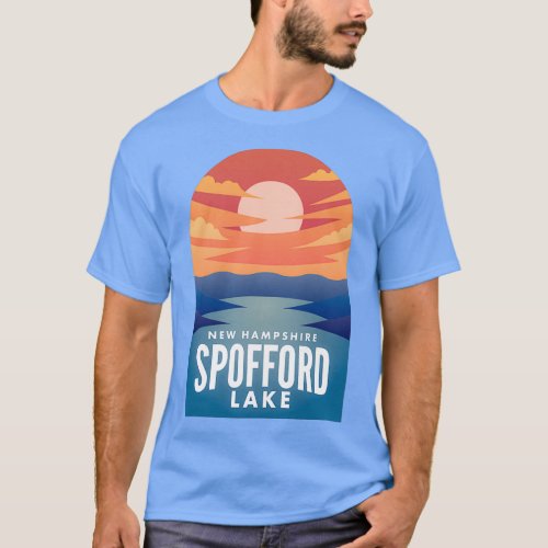 Spofford Lake NH Retro Sunset  T_Shirt