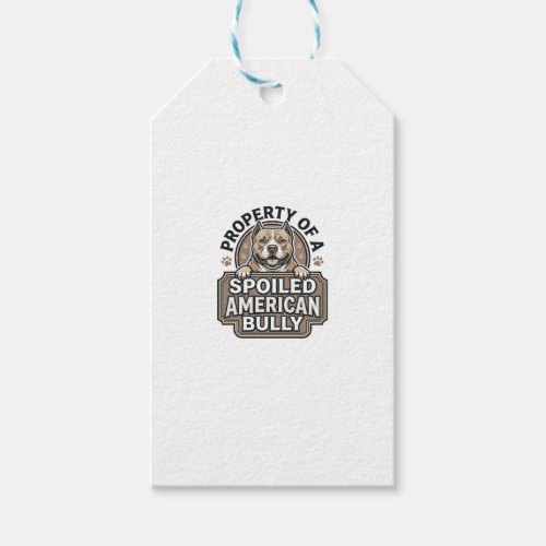 Spoiled American Bully Vintage Engraving Design_1 Gift Tags