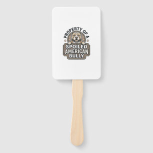 Spoiled American Bully Vintage Engraving Design_1 Hand Fan