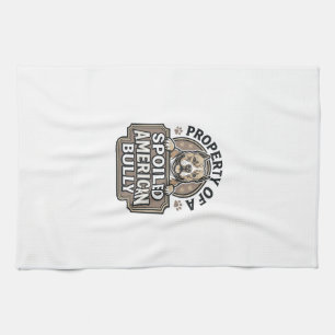 Spoiled American Bully Vintage Engraving Design_1 Kitchen Towel