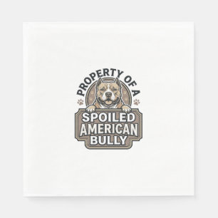 Spoiled American Bully Vintage Engraving Design_1 Napkins