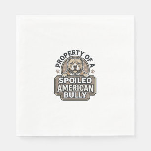 Spoiled American Bully Vintage Engraving Design_1 Napkins