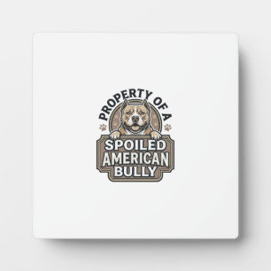 Spoiled American Bully Vintage Engraving Design_1 Plaque