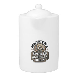 Spoiled American Bully Vintage Engraving Design_1 Teapot