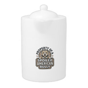 Spoiled American Bully Vintage Engraving Design_1 Teapot