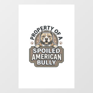Spoiled American Bully Vintage Engraving Design_1 Window Cling