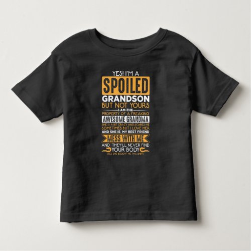 Spoiled Grandson Awesome Grandma Grandchild Toddler T_shirt