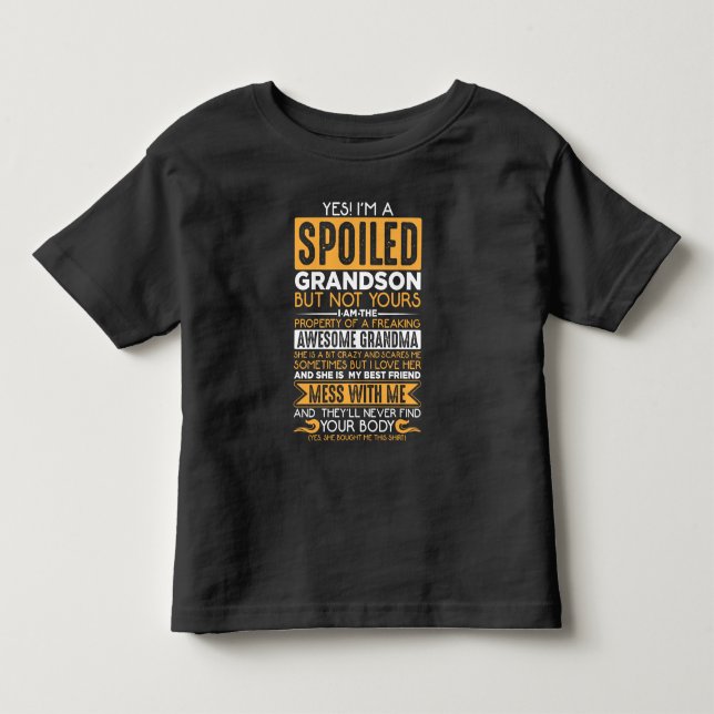 Spoiled Grandson Awesome Grandma Grandchild Toddler T-shirt (Front)
