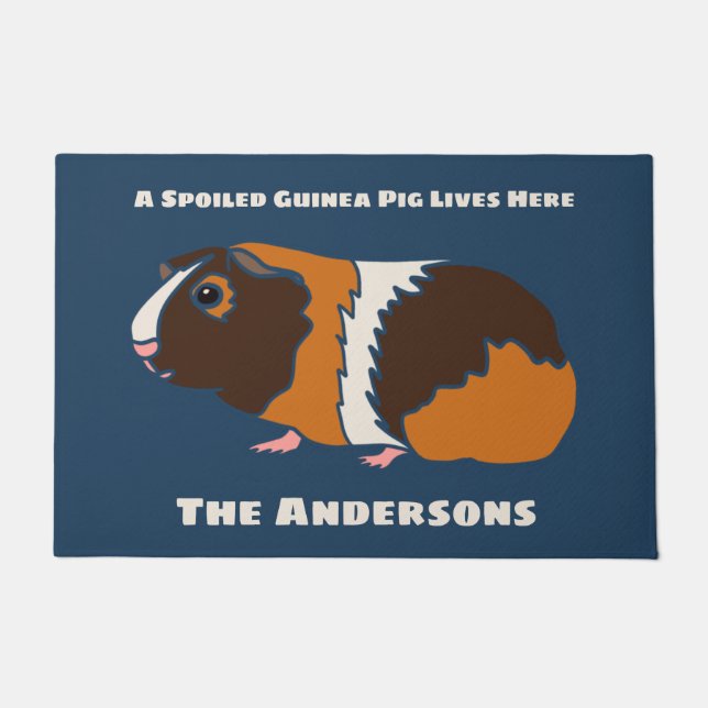 Spoiled Guinea Pig Personalized  Doormat (Front)