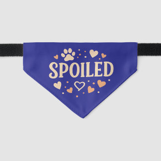 Spoiled Pet Bandana - Hearts and Paw Print Design Collar