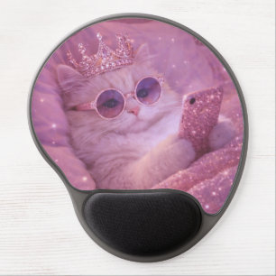 Spoiled Princess Cat Texting in Bed Gel Mouse Pad