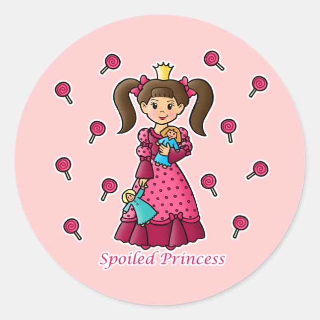 Spoiled Princess Classic Round Sticker (Front)