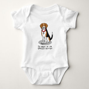 Spoiled Rotten Beagle (tri color 3) Dog Funny Baby Bodysuit