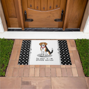 Spoiled Rotten Beagle (tri color 3) Dog Funny Doormat