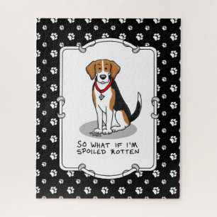 Spoiled Rotten Beagle (tri color 3) Dog Funny Jigsaw Puzzle