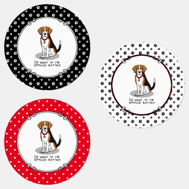 Spoiled Rotten Beagle (tri color 3) Dog Funny Labels (Group)