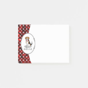 Spoiled Rotten Beagle (tri color 3) Dog Funny Post-it Notes