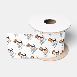 Spoiled Rotten Beagle (tri color 3) Dog Funny Satin Ribbon