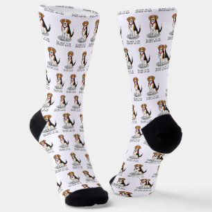 Spoiled Rotten Beagle (tri color 3) Dog Funny Socks