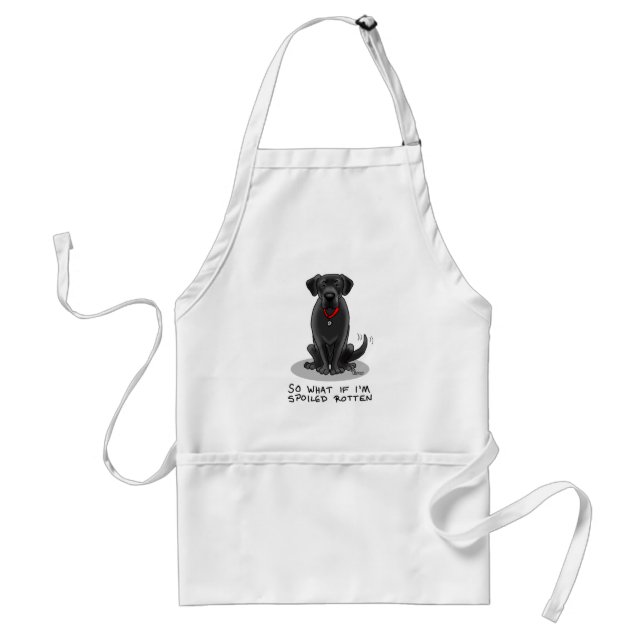 Spoiled Rotten Black Lab Labrador Retriever Dog Adult Apron (Front)