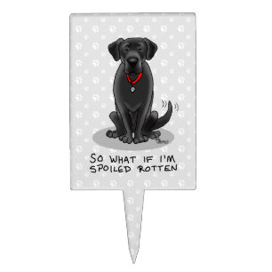 Spoiled Rotten Black Lab Labrador Retriever Dog Cake Topper