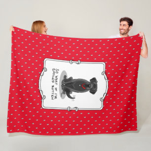 Spoiled Rotten Black Lab Labrador Retriever Dog Fleece Blanket