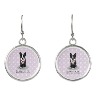 Spoiled Rotten Boston Terrier Dog (black) Cute Earrings