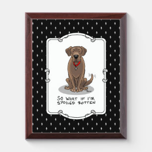 Spoiled Rotten Chocolate Lab Labrador Retriever Award Plaque
