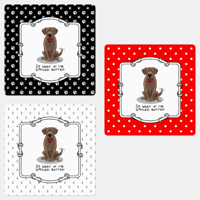 Spoiled Rotten Chocolate Lab Labrador Retriever Labels (Group)