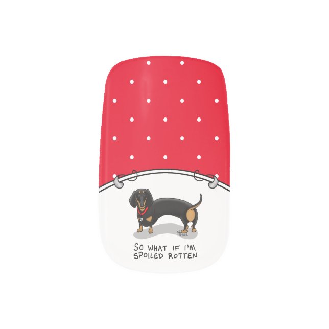 Spoiled Rotten Dachshund (S black & tan) Cute dog Minx Nail Art (Left Thumb)